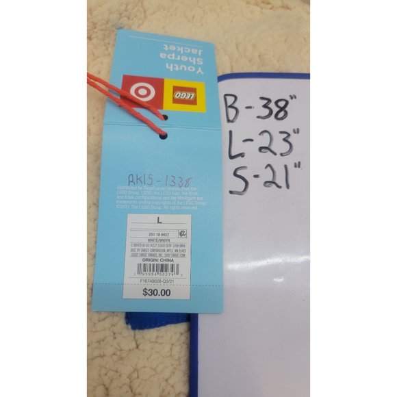 Kids' Contrast Pocket Sherpa Jacket - LEGO Collection x Target Cream L Large - Picture 3 of 8